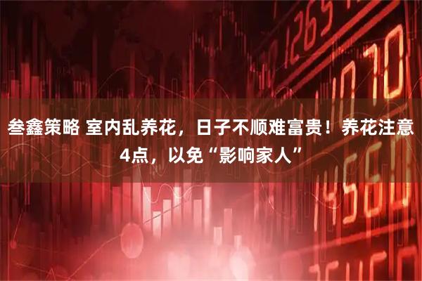 叁鑫策略 室内乱养花，日子不顺难富贵！养花注意4点，以免“影响家人”